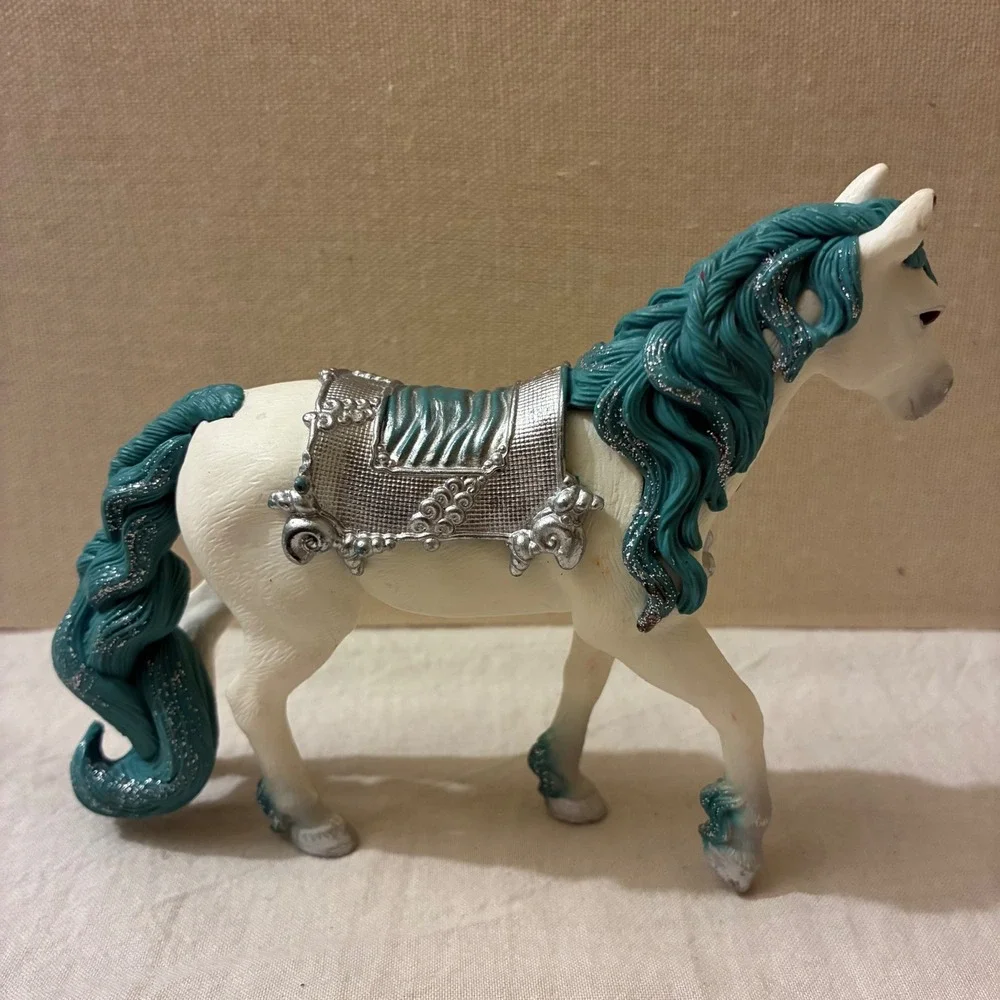Schleich Bayala Fantasy Horse Figurine White‎ Teal Silver Glitter 2015 70511